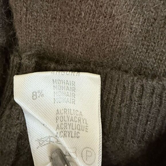 I Blues sweater brown glittery copper-colored raglan sleeves wool/angora blend M - Picture 6 of 8